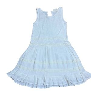Zara Girls Ivory Tiered Sleeveless Ruffled Dress – Size 4 years